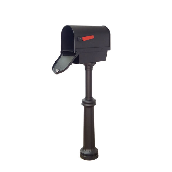 Savannah Curbside Mailbox with Paper Tube and Bradford Mailbox Post in Black, image 3