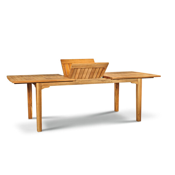 Manorhouse Natural Teak Rectangular Outdoor Dining Table with Built-In Extension, image 2