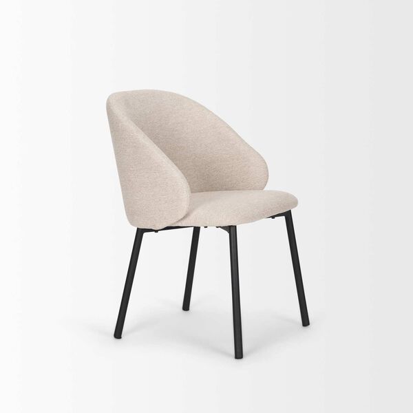Shannon Oatmeal Fabric and Matte Black Metal Dining Chair, image 5