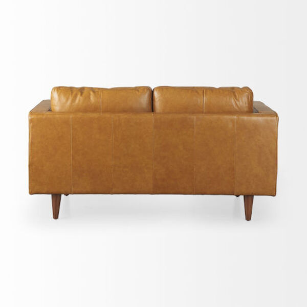 Svend Tan Leather Love Seat Sofa, image 4