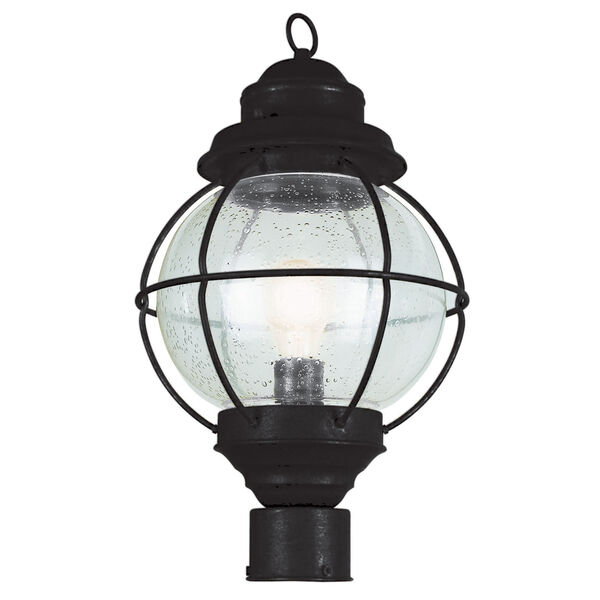 Onion Black Lantern Post Top 19-Inch with Clear Seeded Glass, image 1