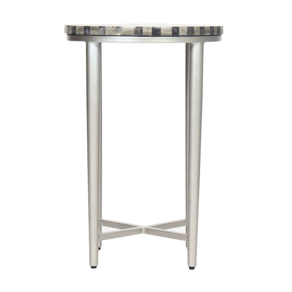 Grey Bone Antique Silver Finish Accent Table, image 3