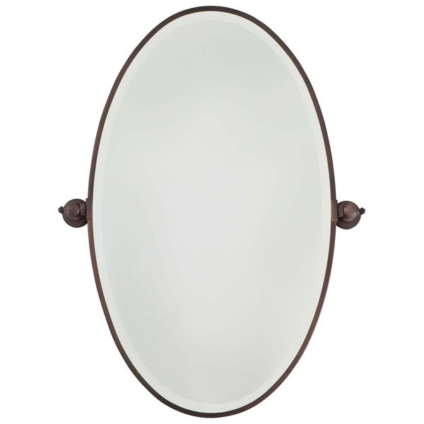 Dark Brushed Bronze Oval Mirror, image 1