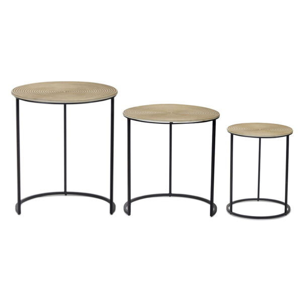 Brown and Black 23-Inch Nesting Table, Set of 3, image 1