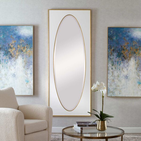 Danbury White and Gold 32 x 80-Inch Wall Mirror, image 3