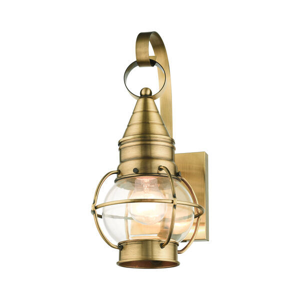 Newburyport Antique Brass One-Light Outdoor Wall Lantern, image 3