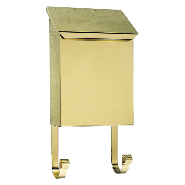 Provincial Polished Brass 8-Inch Wall Mount Mailbox, image 1