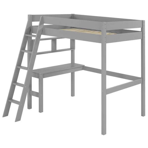 Swan Grey Twin Loft Bed with Desk, image 3