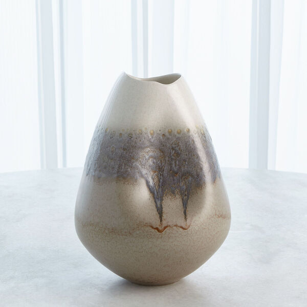 Cream Rises Grey and Ivory Dented Small Vase, image 6