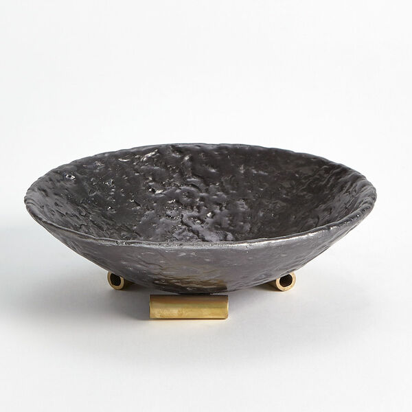 Ferro Black and Brass Decorative Bowl, image 3