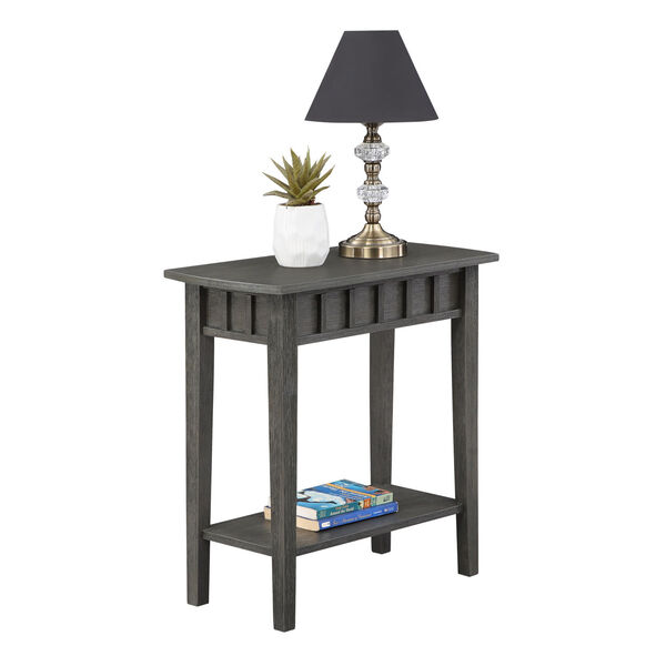 Dennis Wirebrush Dark Gray End Table with Shelf, image 3