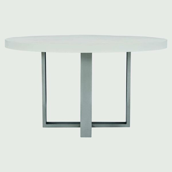 Del Mar White and Flint Gray Outdoor Dining Table, image 1
