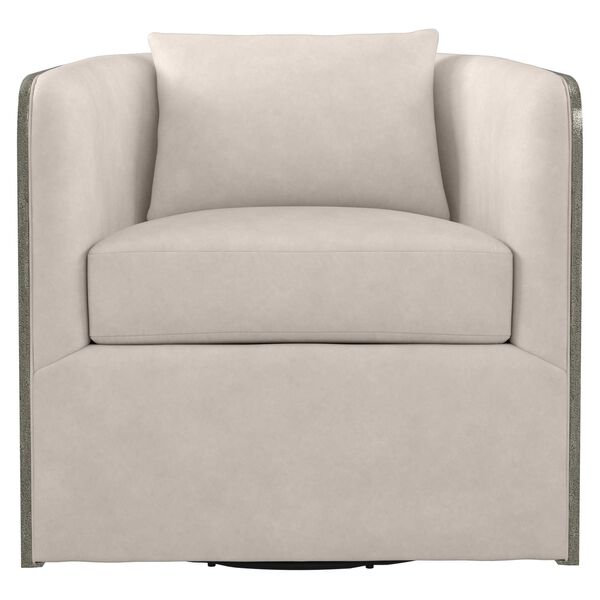 Eliot Beige Leather Swivel Chair, image 1