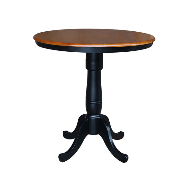 36-Inch Tall, 36-Inch Round Top Black and Cherry Pedestal Counter Table, image 1