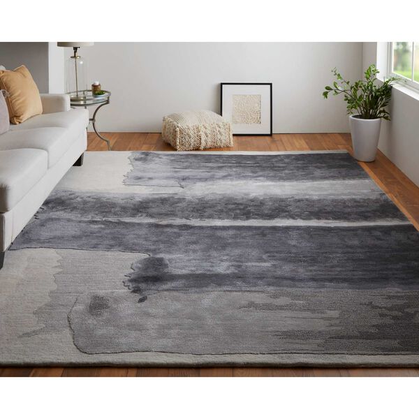 Anya Gray Blue Ivory Rectangular 3 Ft. 6 In. x 5 Ft. 6 In. Area Rug, image 2