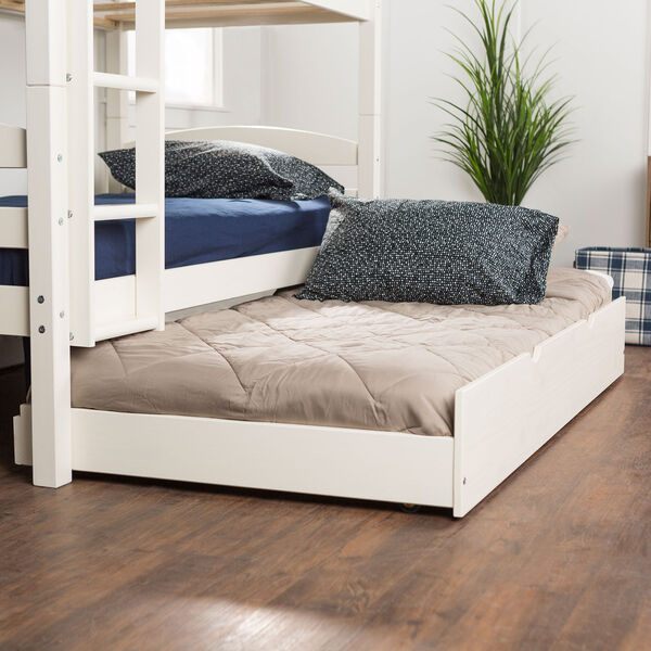 Solid Wood Twin Trundle Bed Only (bunk beds sold separately) - White, image 1