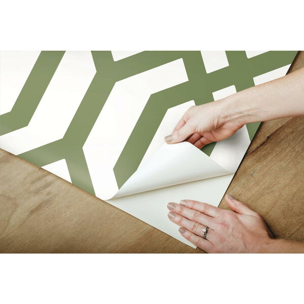 Gazebo Lattice Green White Peel and Stick Wallpaper, image 4