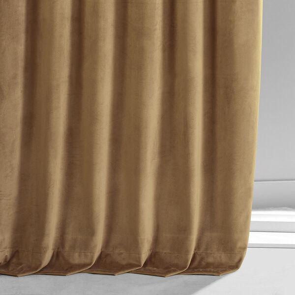 Signature Sweet And Spicy Rum Brown Plush Velvet Hotel Blackout Single Panel Curtain, image 5