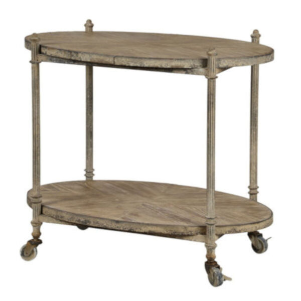 Willow Antique Taupe and White Wash Bar Cart, image 1