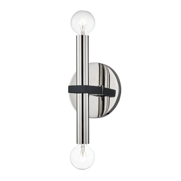 Colette Polished Nickel Two-Light Wall Sconce, image 1