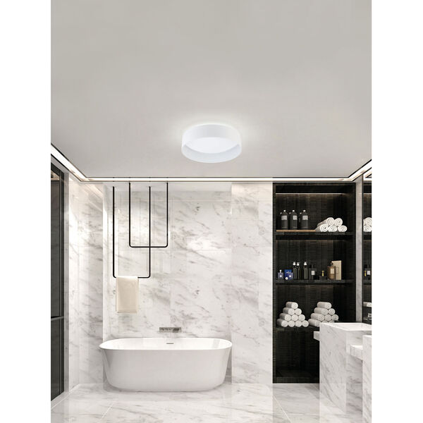 Ester White Integrated LED Flush Mount with White Acrylic Shade, image 2