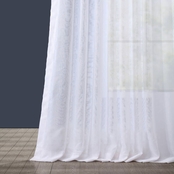 White Double Layered Sheer Single Panel Curtain 100 x 96, image 5