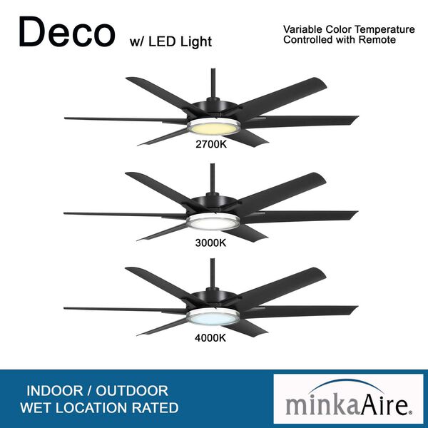 Deco Coal 65-Inch LED Outdoor Ceiling Fan, image 5