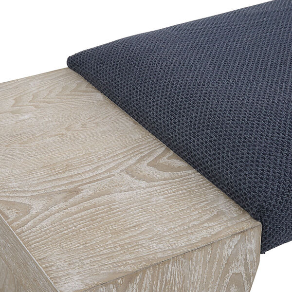 Davenport Natural and Navy Blue Bench, image 4