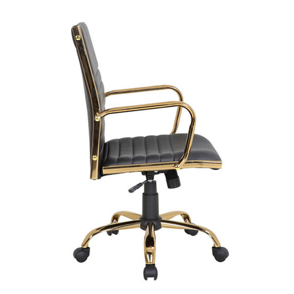 Master Gold and Black Faux Leather Office Chair, image 2