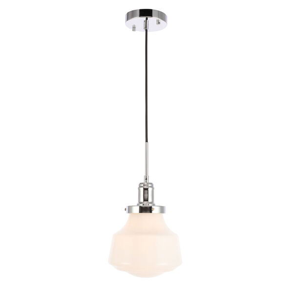 Lyle Chrome Eight-Inch One-Light Mini Pendant with Frosted White Glass, image 4