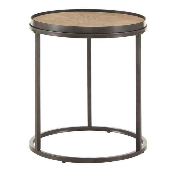 Cliff Gray Oak Round End Table, image 2