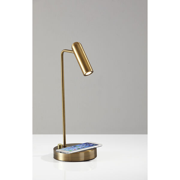 Kaye Antique Brass LED Desk Lamp, image 2