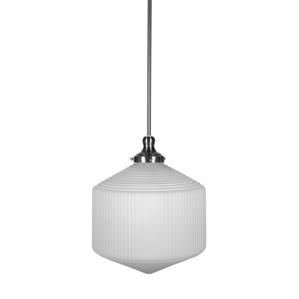 Carina Brushed Nickel 14-Inch One-Light Pendant with Opal Frosted Glass Shade, image 1