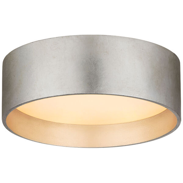 Shaw Mini Solitaire Flush Mount in Burnished Silver Leaf with White Glass by Studio VC, image 1
