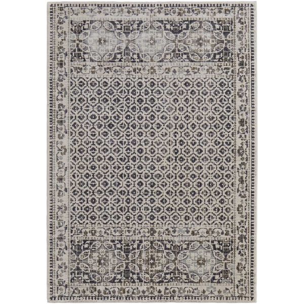 Kano Bohemian Eclectic Distressed Ivory Taupe Gray Area Rug, image 1
