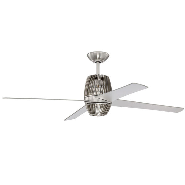 Brushed Polished Nickel 52-Inch Ceiling Fan with LED Light, image 1