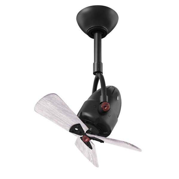 Diane Matte Black Oscillating Directional Ceiling Fan with Barn Wood Tone Wood Blades, image 1