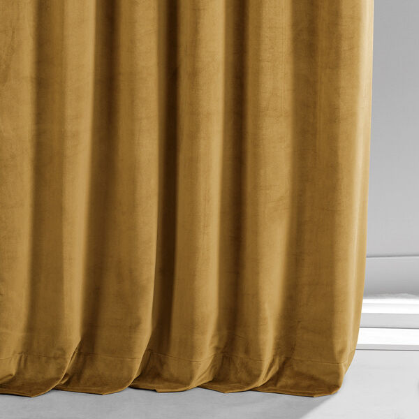 Signature Apple Cider Gold Plush Velvet Hotel Blackout Single Panel Curtain, image 5