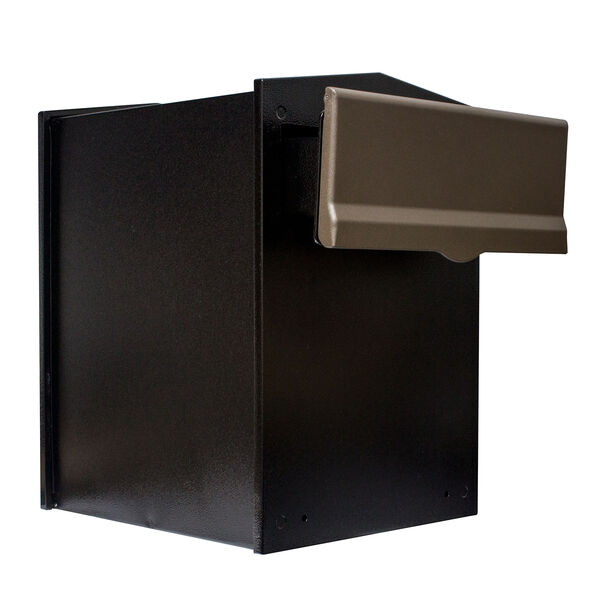 Letta safe Bronze 11-Inch Wall or Column Mount Mailbox with Drop Chute and Letterplate, image 1