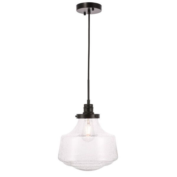 Lyle Black 11-Inch One-Light Pendant with Clear Seeded Glass, image 4