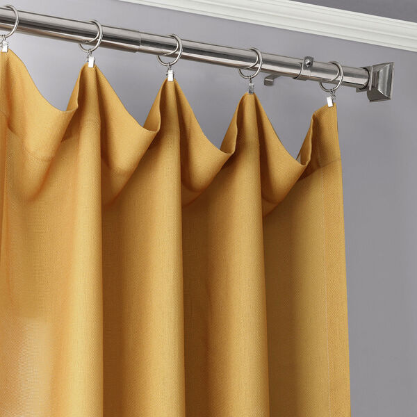 Ombre Gold Faux Linen Semi Sheer Single Panel Curtain 50 x 96, image 4