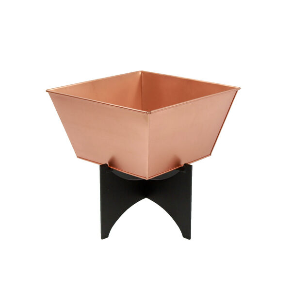 Zaha I Copper Plated Planter with Flower Box, image 7