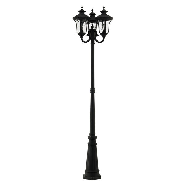 Oxford Textured Black 23-Inch Three-Light Outdoor Post Lantern, image 2
