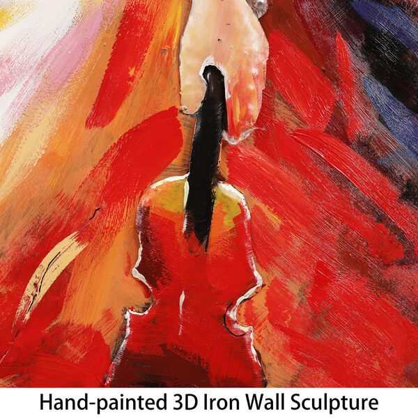 Flamenco Mixed Media Iron Hand Painted Dimensional Wall Art, image 5