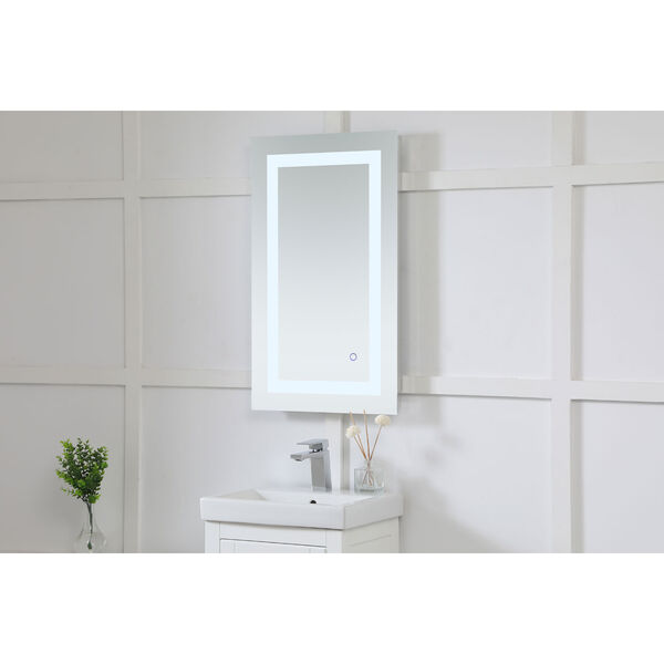 Helios Silver 30 x 18 Inch Aluminum Touchscreen LED Lighted Mirror, image 3