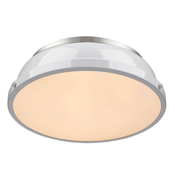 Duncan White and Pewter Two-Light Flush Mount, image 3