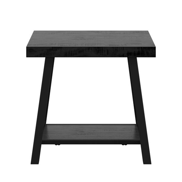 Gio Black X-Base End Table with Shelf, image 2