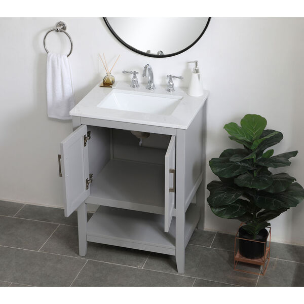 Aubrey Gray 24-Inch Vanity Sink Set, image 4
