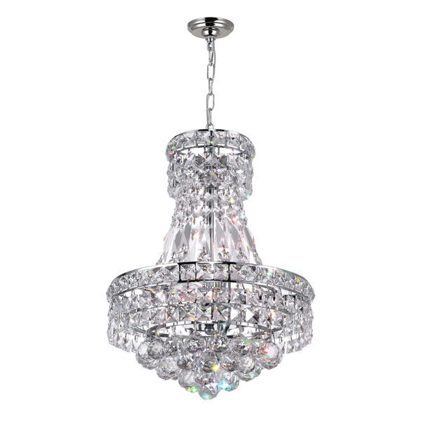 Luminous Chrome Four-Light Chandelier with K9 Clear Crystal, image 1