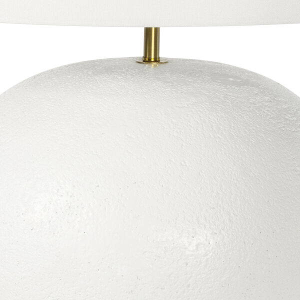Blanche White and Natural Brass One-Light Table Lamp with Linen Shade, image 4